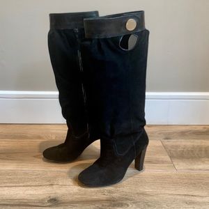 Michael Kors - Black Suede - Harness, Slouch Knee Boots